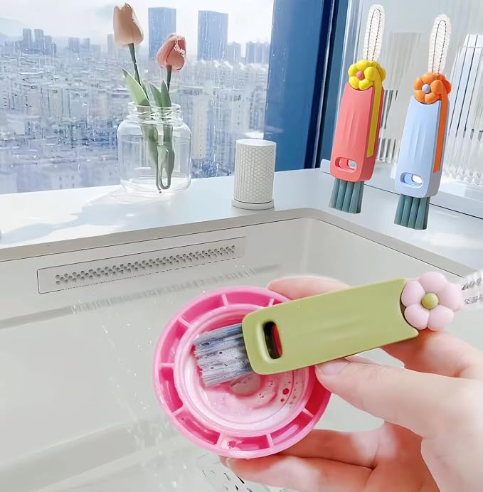 3 in 1 Cup Lid Cleaning Brush, Water Bottle Cleaner Brush, Portable Cup Lid Gap - Image 5