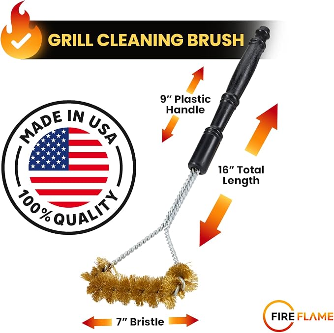 Fireflame BBQ Grill Brush – Non-Scratch Brass Bristles - Image 6