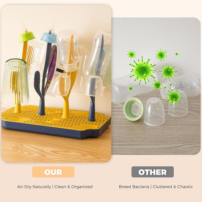 Baby Bottle Drying Rack with Tray – Space Saving Bottle Organizer & Drying - Image 4