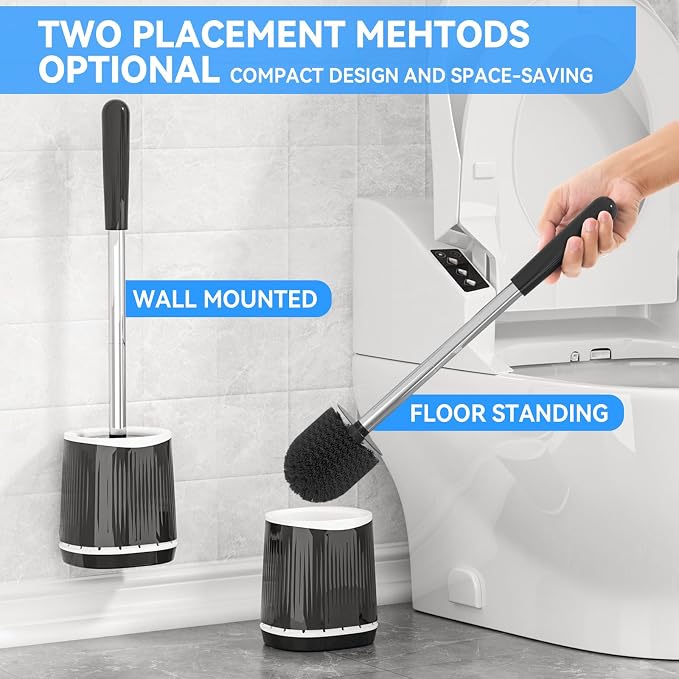 TRENTI Toilet Brush, Toilet Brush and Holder Set, Bristles Toilet Bowl Brush - Image 5