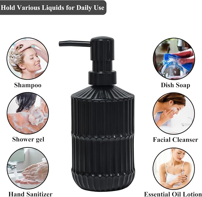 Black Glass Soap Dispenser - Image 4