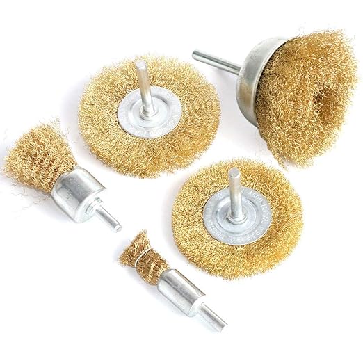 5pcs Brass Wire Wheel Brush Kit by FPPO