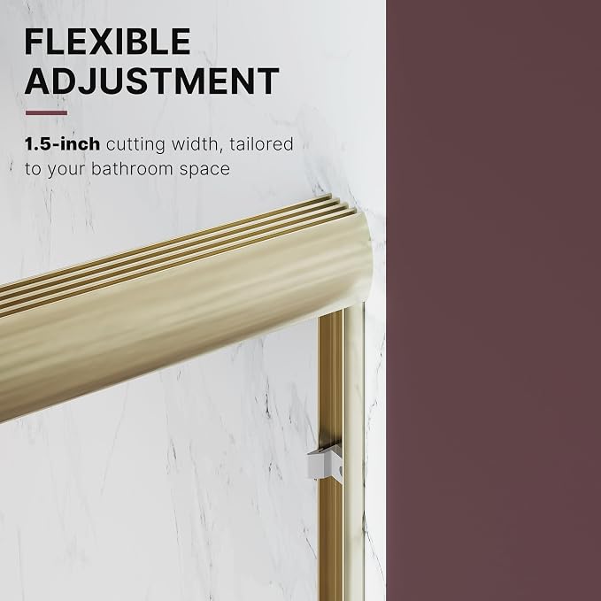 Shower Door 50-54 in. W x 72 in. H, UCALAFEE Semi-Frameless Double Sliding - Image 2