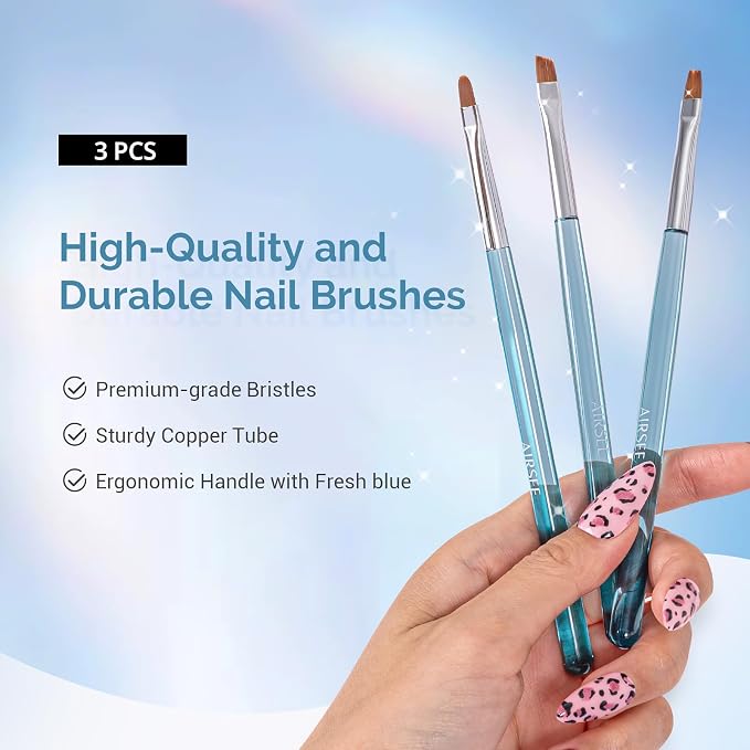 AIRSEE Nail Art Clean Up Brushes, Painting Brushes, Art Design DIY Tools - Image 3