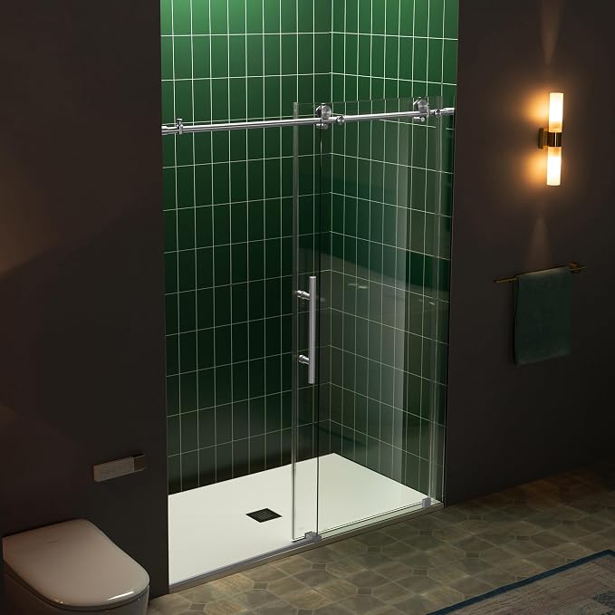 Woodbridge 57.5-60" W x 80" H Frameless Single Sliding Soft-Close Shower Door - Image 7