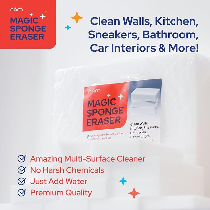 20 Pack Magic Sponge Cleaning Eraser, Melamine Foam Cleaning Pads, Sink & - Image 9