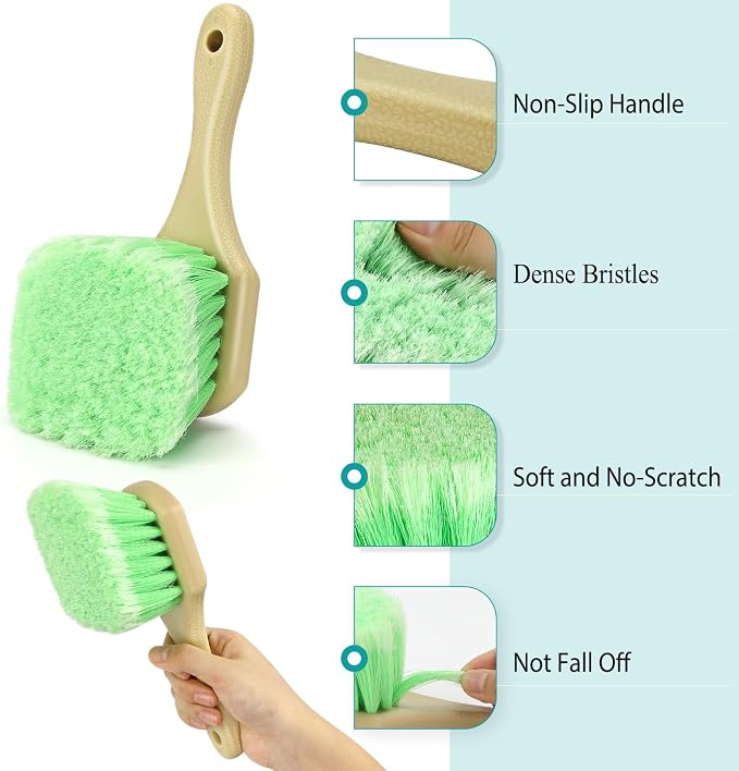 Wheel Rim & Tire Brush Set, Soft & Stiff Bristle Wash Cleaning Supplies Kit - Image 3
