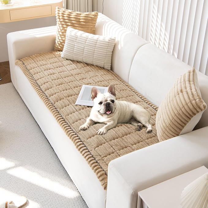 OTOB Dog Couch Covers for 3 Cushion Washable Non Slip Plush Pet Friendly Bed by OTOB