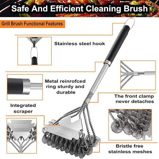 POLIGO Safe Grill Brush and Scraper Bristle Free 18" Grill Cleaner Brush - Image 2