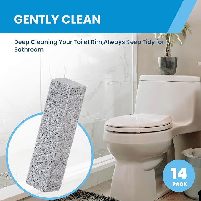 14 Pack Pumice Stone for Toilet Bowl Cleaning, Powerfully Cleans Hard Water - Image 3