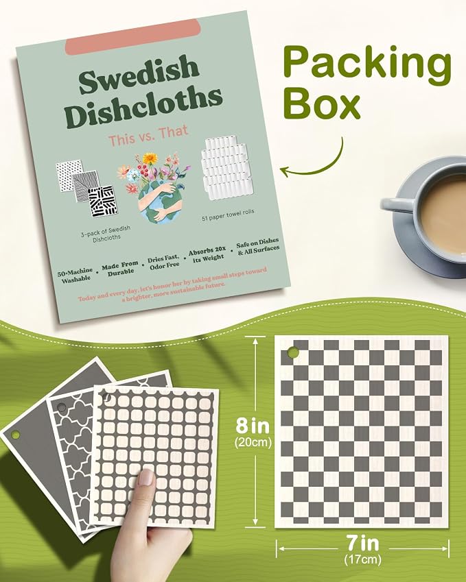 6 Pack Swedish Dishcloths for Kitchen - Image 2