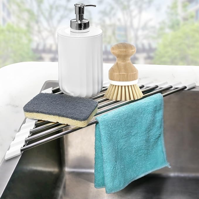 Sink Caddy Sponge Holder for Kitchen Sink, Small Dish Drainer for Kitchen by SeropyDirect