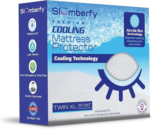 Slumberfy Twin XL Cooling Hypoallergenic Mattress Protector, 39x80 in by Slumberfy