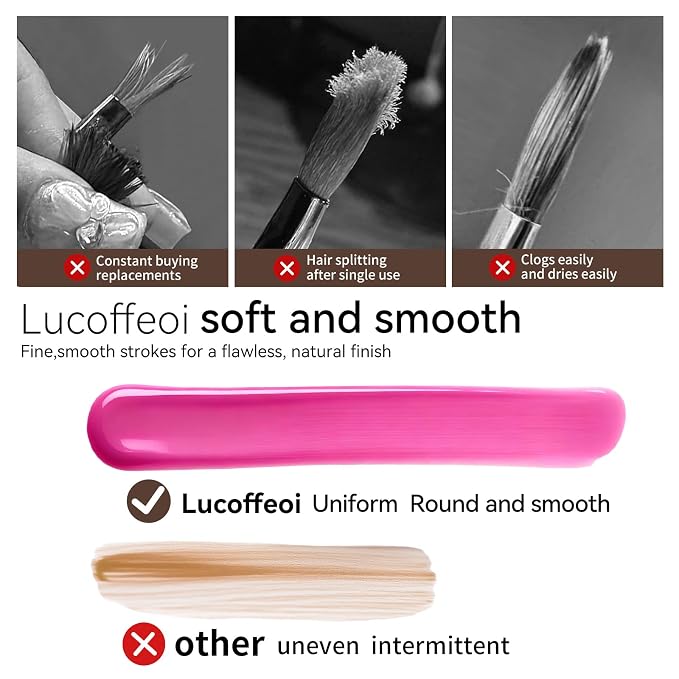 Nail Art Clean Up Brushes, Dual-End French Tip Brush 3PCS Set - Image 3