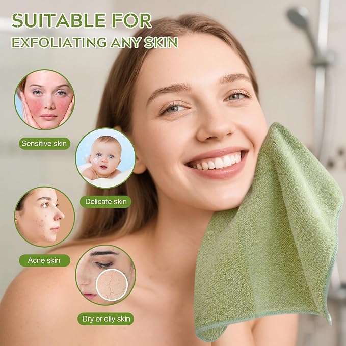 SINLAND Microfiber Face Towels Ultra Soft Facial Washcloths Face Cloth - Image 6