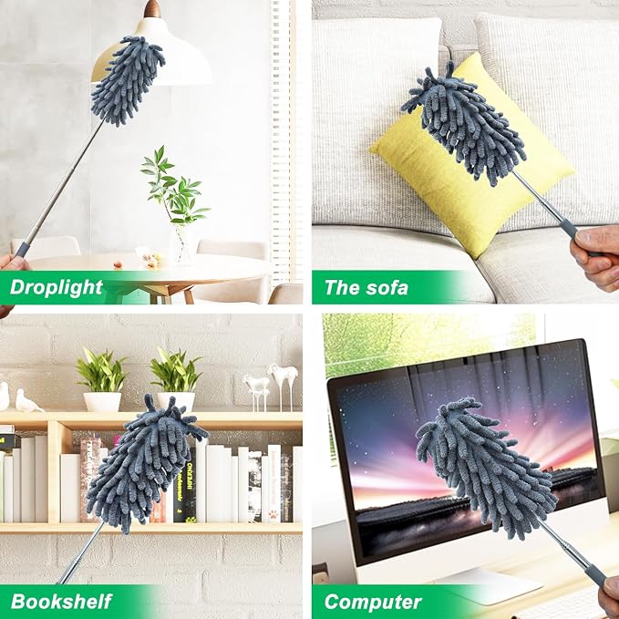 2 Pack Microfiber Duster for Cleaning, Washable Dusters, Extendable Pole - Image 5