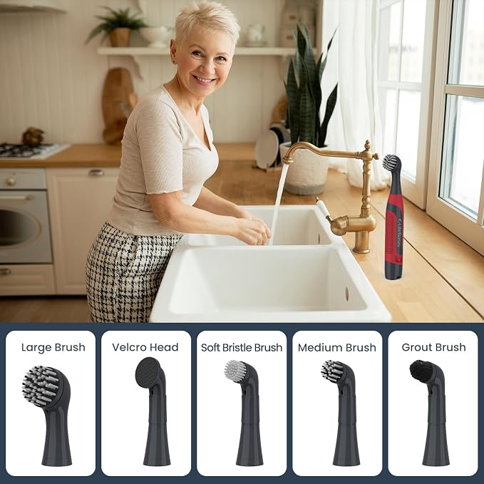 LifeBasis Cordless Electric Cleaning Brush, Mini Power Scrubber - Image 3