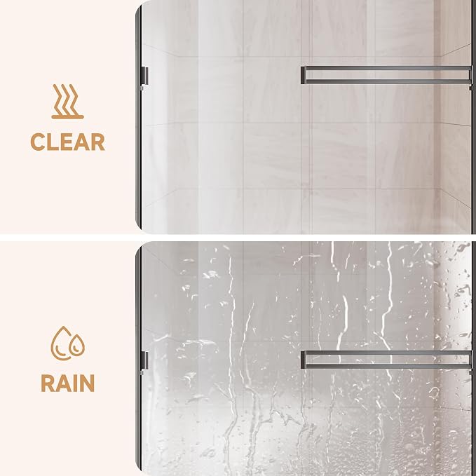 Shower Door 44-48 in. W x 72 in. H, UCALAFEE Semi-Frameless Double Sliding - Image 6