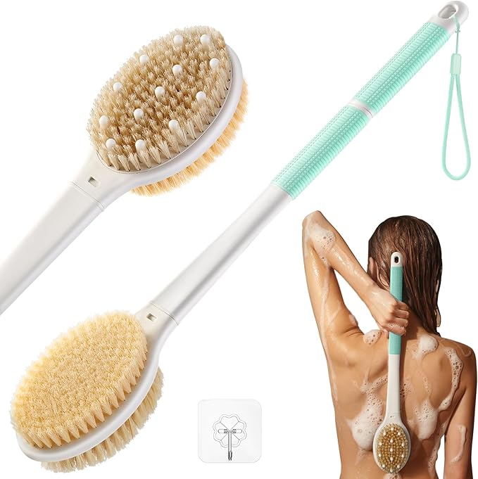 Shower Brush for Massage Dry Brushing: Back Scrubber for Shower by Rafow