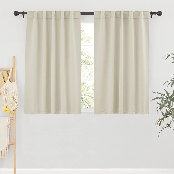 RYB HOME Room Darkening Curtains 2 Panels Set, Energy Efficient Privacy Drapes by RYBHOME