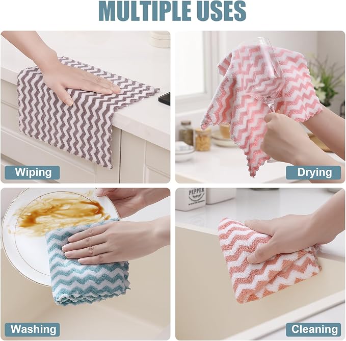 Homaxy 12 Pack Kitchen Dish Cloths, Ultra Soft and Absorbent Dish Towels - Image 5