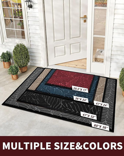 Yimobra 36x24 Large Door Mat Outdoor Indoor, All-Season Waterproof Door Mat Outside Entrance, All-Weather Non-Slip Outside Doormat for Garage Patio Entryway, Red