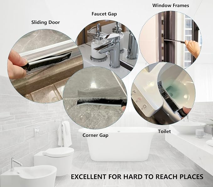 Ginsco 7 Pcs Hard Bristle Crevice Cleaning Brush Kit - Image 7