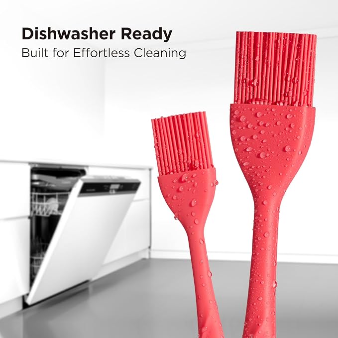 Kitchen Mama WaltzGrip Platinum Silicone Basting Pastry Brush: Set of 2 - Image 6