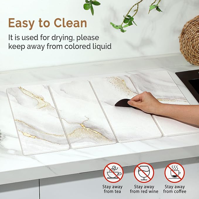 2 PCS Large Stone Dish Drying Mat - Image 5