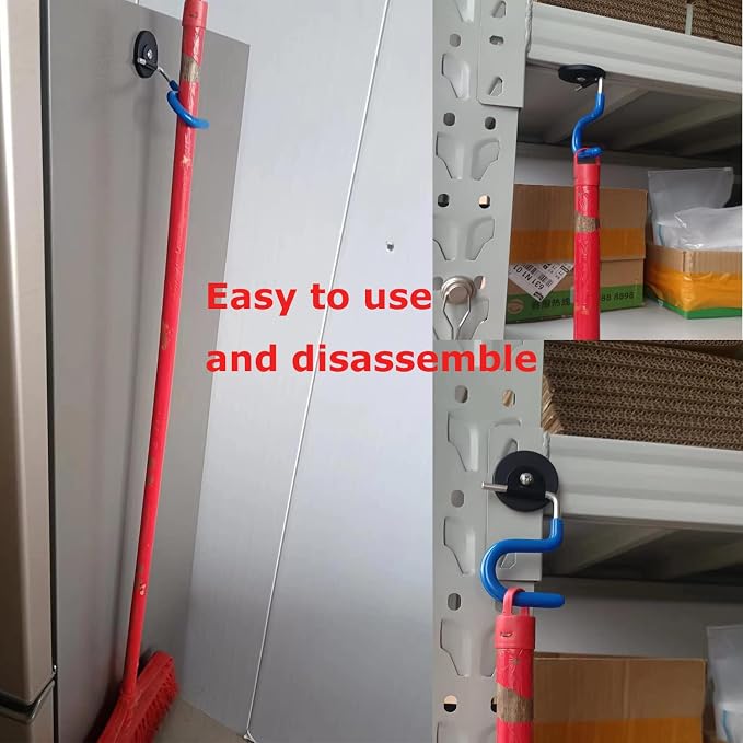 XXHong 2PCS Broom Holder Magnetic Broom Hooks Do Not Require Drilling Warehouse - Image 3