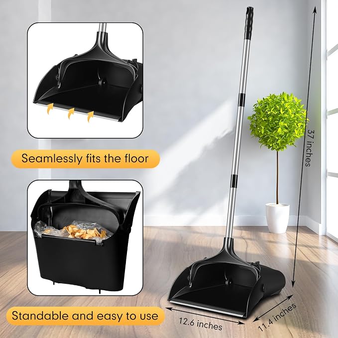 Maxcheck 4 Pcs 37 Inch Lobby Dust Pan Bulk Upright Lobby Dust Pan Plastic - Image 2