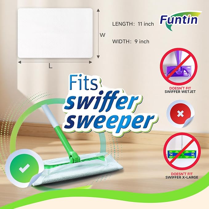 Funtin Thickened Mop Pads for Swiffer Sweeper, Unscented Disposable Mopping - Image 4