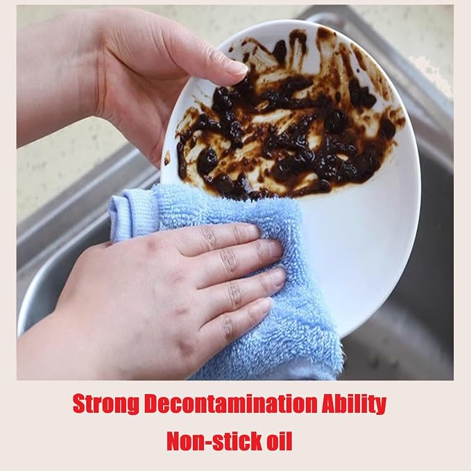 Bamboo Microfiber Cleaning Cloth-8Pcs Kitchen Wash Cloths, Wood Fiber Window - Image 5