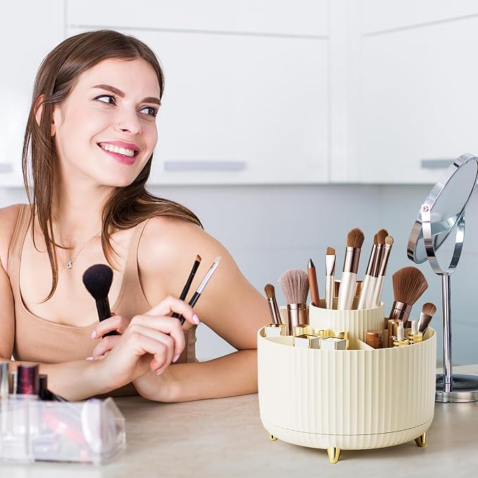 Diesisa Makeup Brush Holder Organizer, 360° Rotating Makeup Brush Organizer - Image 6