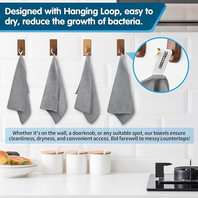 FIXSMITH Grey Microfiber Cleaning Cloth -Pack of 24, Highly Absorbent Cleaning - Image 3