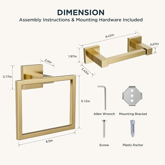 FORIOUS Toilet Paper Holder Set Wall Mount, SUS 304 Stainless Steel Pivoting - Image 7