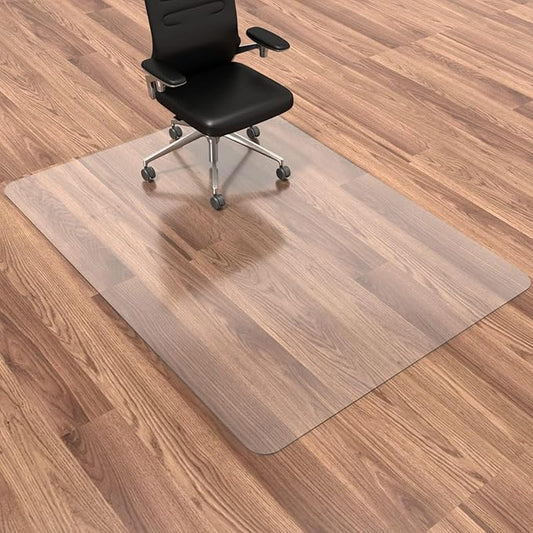Large Office Chair Mat for Hardwood Floor- 46" x 72" Clear Computer Desk Chair by HOMEK