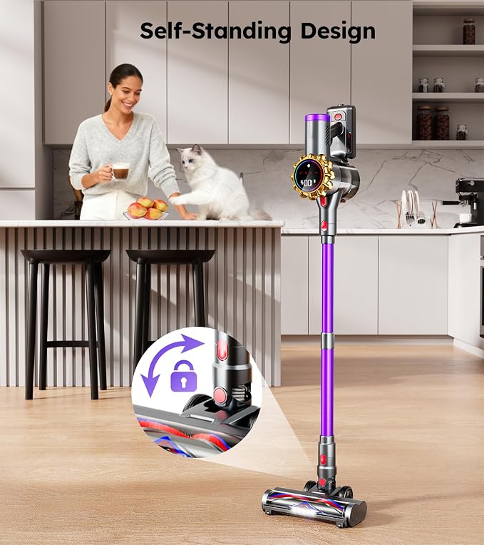 Cordless Vacuum Cleaner, Upgraded 550W 45KPA 60Mins Vacuum Cleaners - Image 5