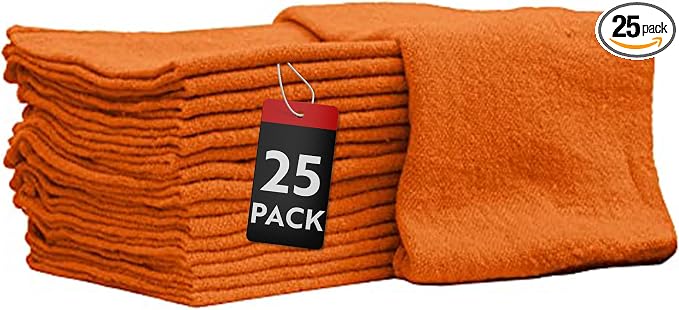 Nabob Wipers Auto Mechanic Shop Towels 25 Pack Bulk Shop Rags 100% Cotton Size by Nabob+Wipers