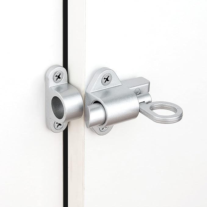 3 Packs Self-Closing Latches，Silver Gray Spring Door Lock，Resilient Bolt Latch - Image 3