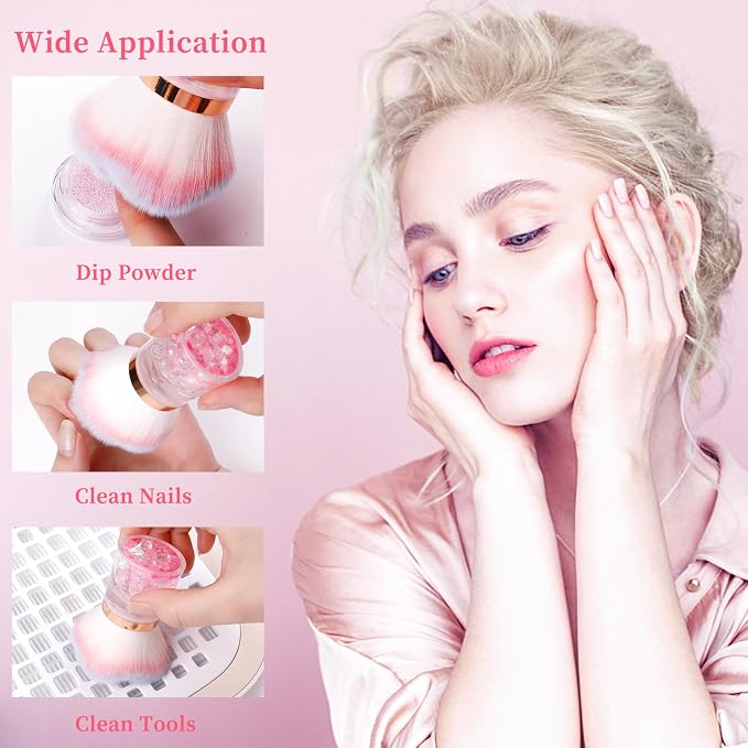 ANGNYA Nail Dust Brush, Rose Nail Art Dust Powder Remover Brush - Image 7