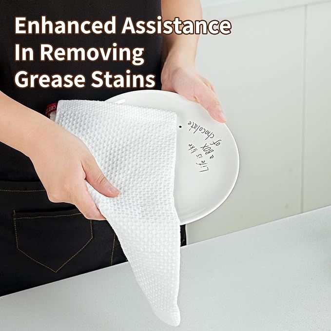Cotton Dish Cloths 6 Pack, 12x12 Inch – Super Absorbent, Quick-Dry & Reusable - Image 6