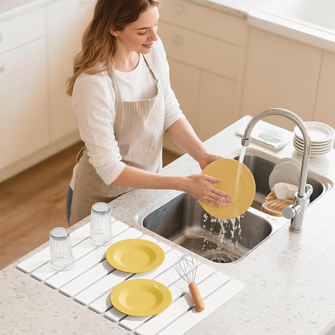 Large Stone Dish Drying Mats for Kitchen Counter, 23.6“x 15.3”, Eco-Friendly - Image 6
