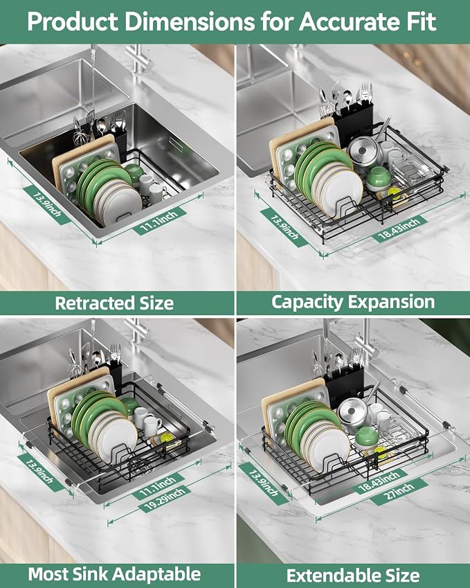 Expandable in Sink Dish Drying Rack - Image 4
