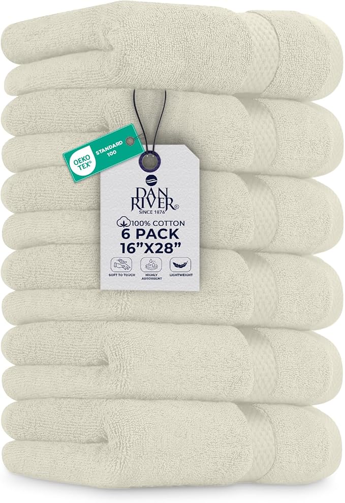 DAN RIVER 6-Pack Premium Hand Towels by DanRiver