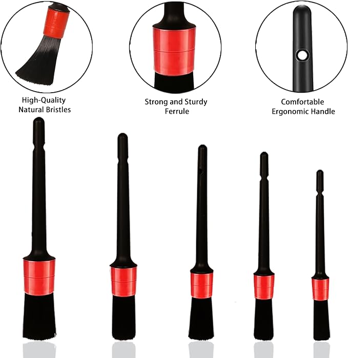 Car Detailing Brush Set, Scratch-Free Soft Bristle Brushes - Image 3