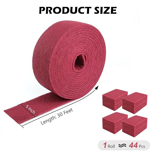 Maroon General Purpose Scuff Pads, Scouring Pad, Paint Primer Prep Scratch - Image 2