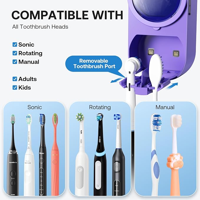 Bitvae Tooth Brush Holder for Bathroom, Infrared Sensing Toothbrush Cleaner - Image 6
