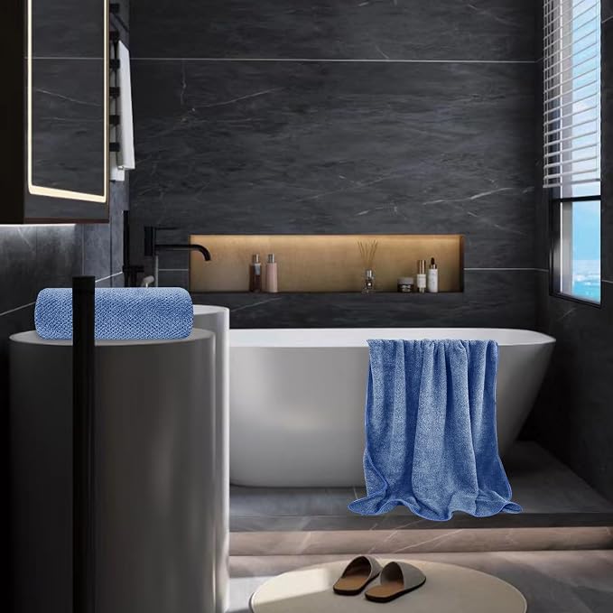 2 Pack Bath Towel Set 35" x 70", Extra Large Waffle Bath Towel Set, Microfiber - Image 7