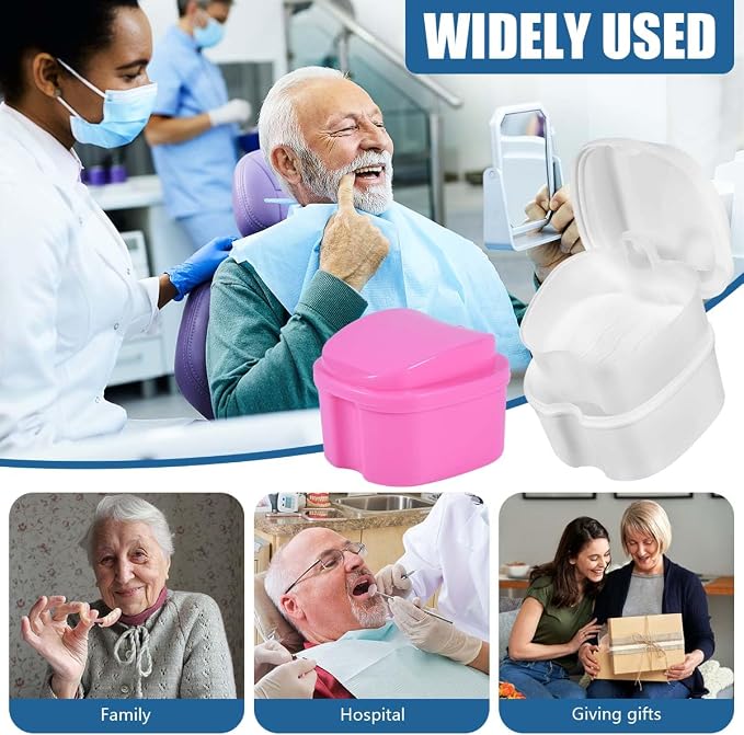2 Pack Denture Bath Case Cup Box Holder Storage Container - Image 6